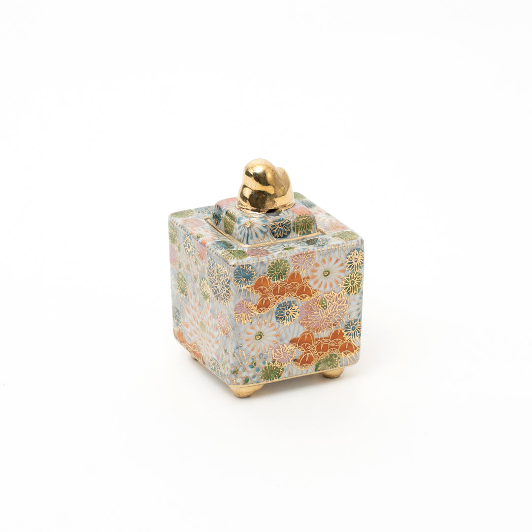 Kutani Hand-Painted Hanazume Incense Burner