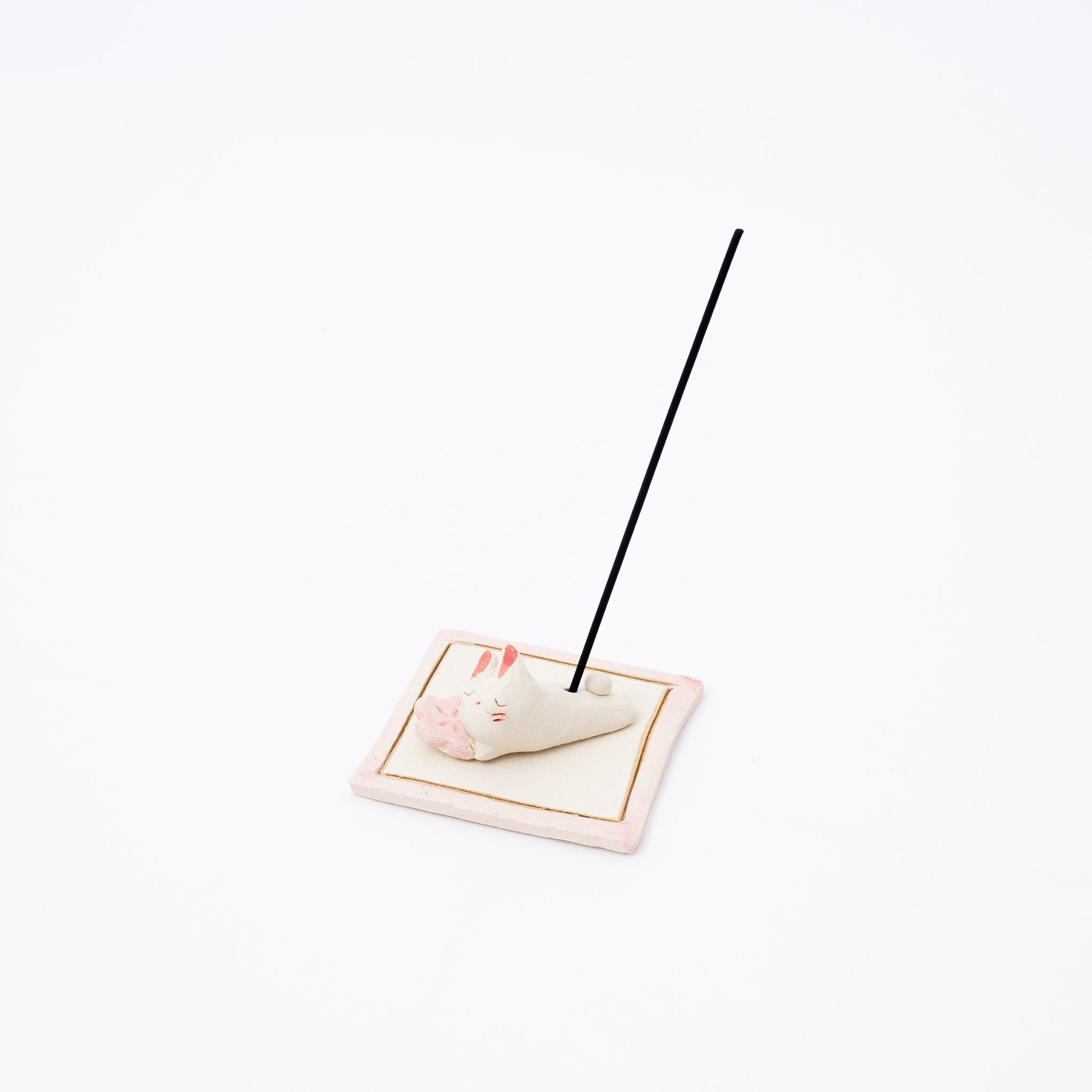 Japanese Rabbit Incense Holder | Handmade Mino Ware Ceramic