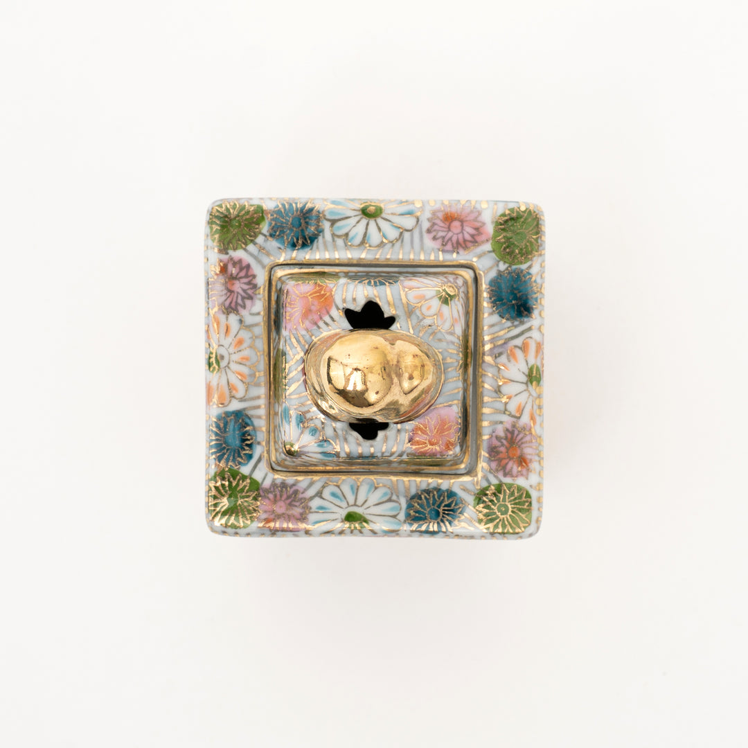 Kutani Hand-Painted Hanazume Incense Burner