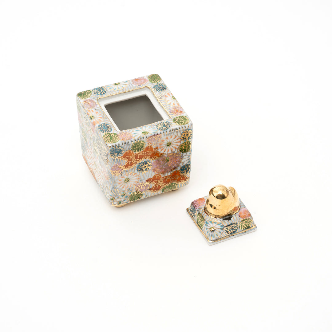 Kutani Hand-Painted Hanazume Incense Burner