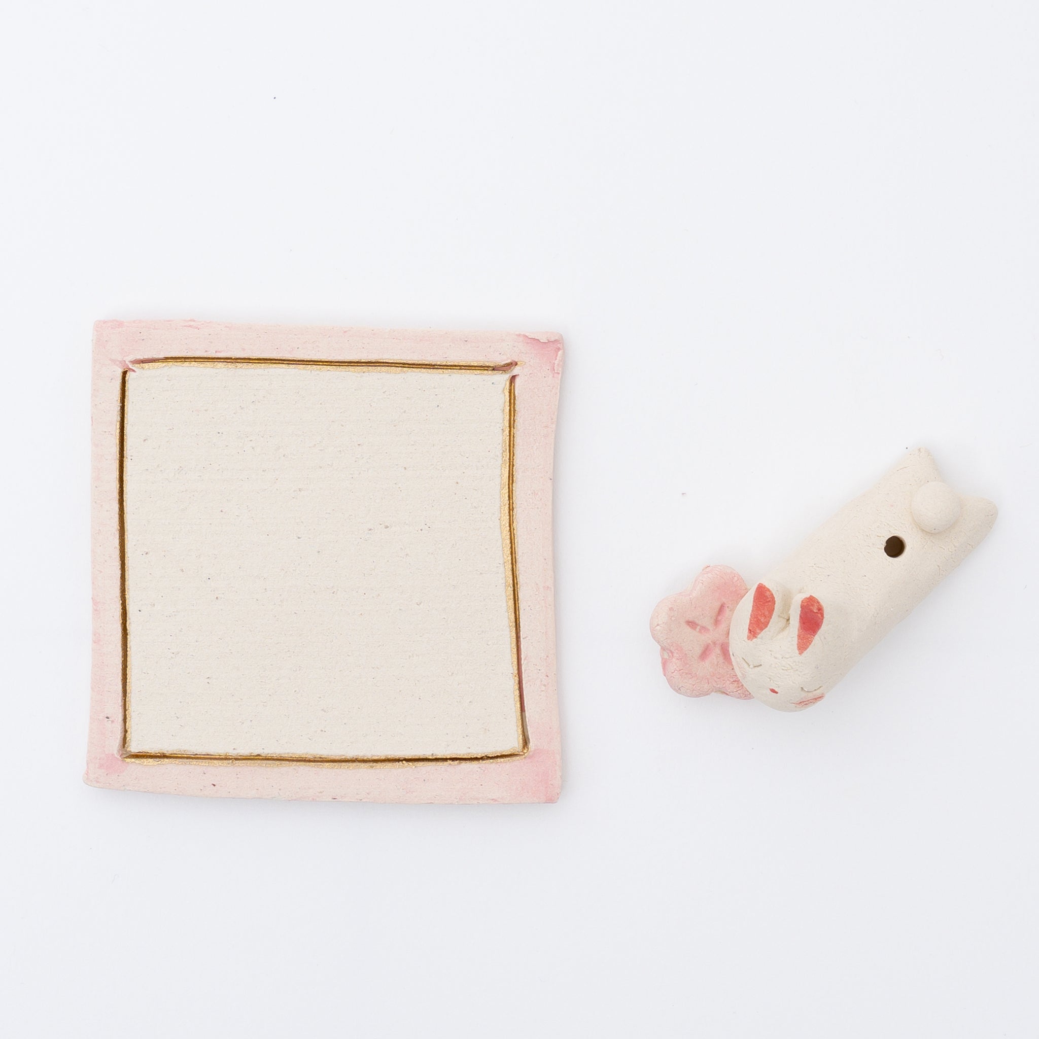 Japanese Rabbit Incense Holder | Handmade Mino Ware Ceramic