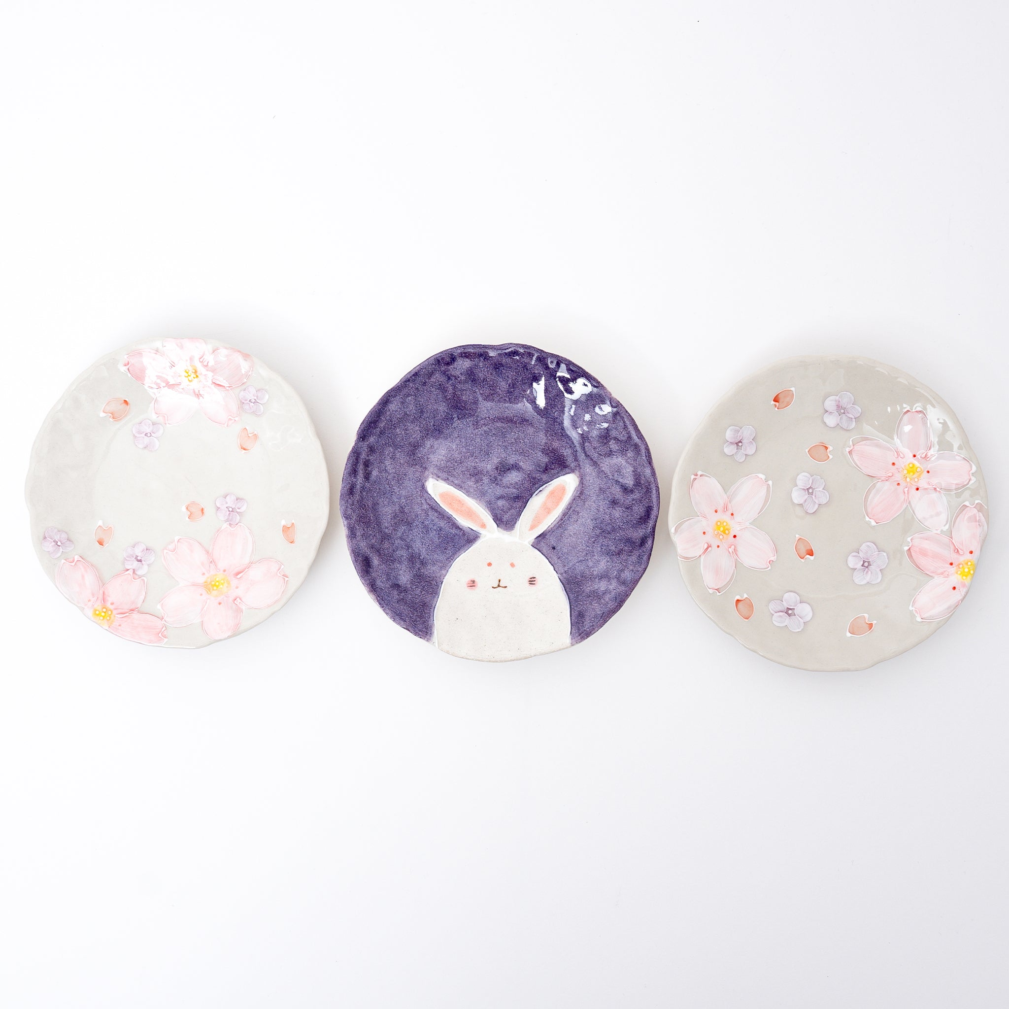 Handmade Seto Yaki Dessert Plate Bunny I Sukura – Great Zakka