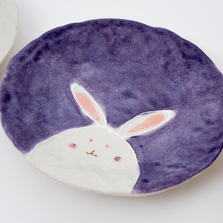 Handmade Seto Yaki Dessert Plate Bunny I Sukura