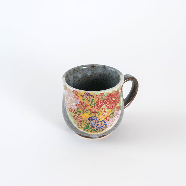 Handmade Kutani Ware Hanazume Four Seasons Mug