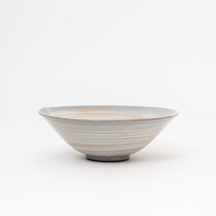 Handmade Hasami Kohiki Barake Crackle Glaze Shallow Bowl | Made in Japan
