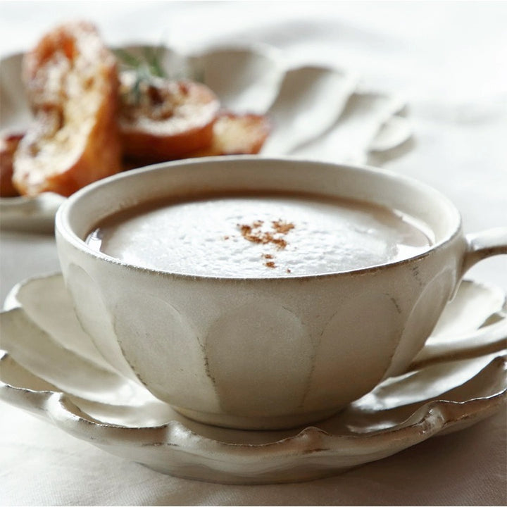 White Rinka Soup Cup & Saucer Set