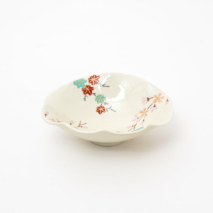 Korin Kiln Chrysanthemum-shaped oval bowl