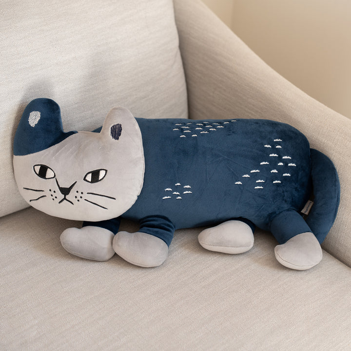 Kusuguru Japan Matilda blue long cat plush pillow
