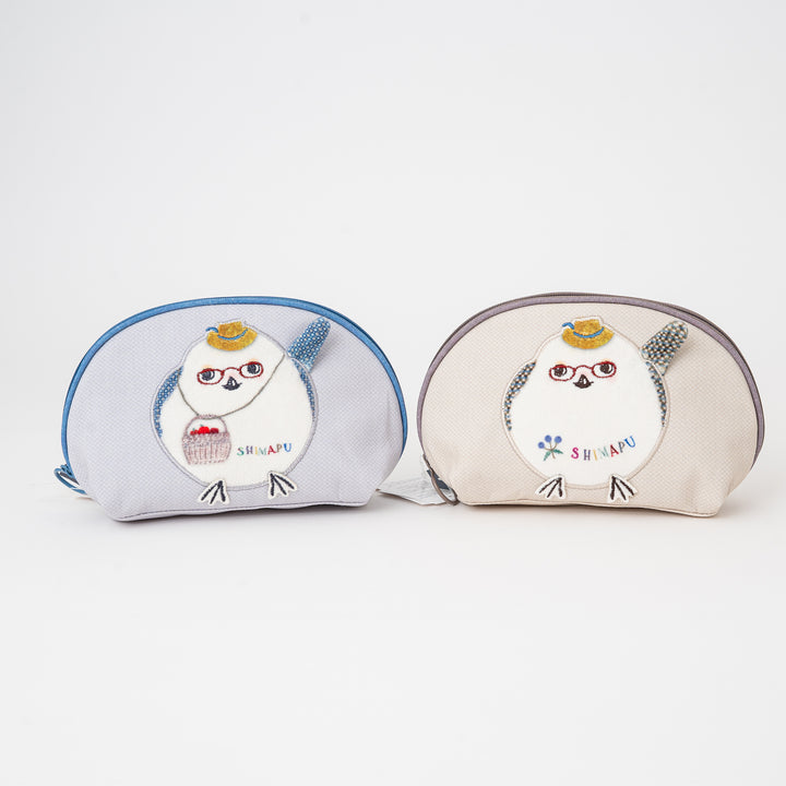 Kusuguru Japan Shimapu embroidered bird shell pouch