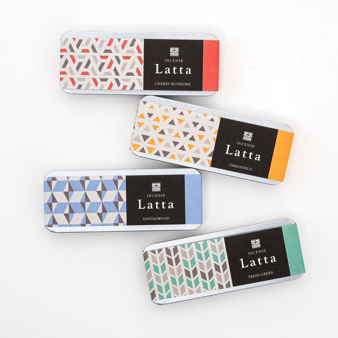 Tokyo Kousaido Latta Japanese incense set in portable tin – Kyoto incense with cherry blossom, sandalwood, osmanthus and fresh green scents