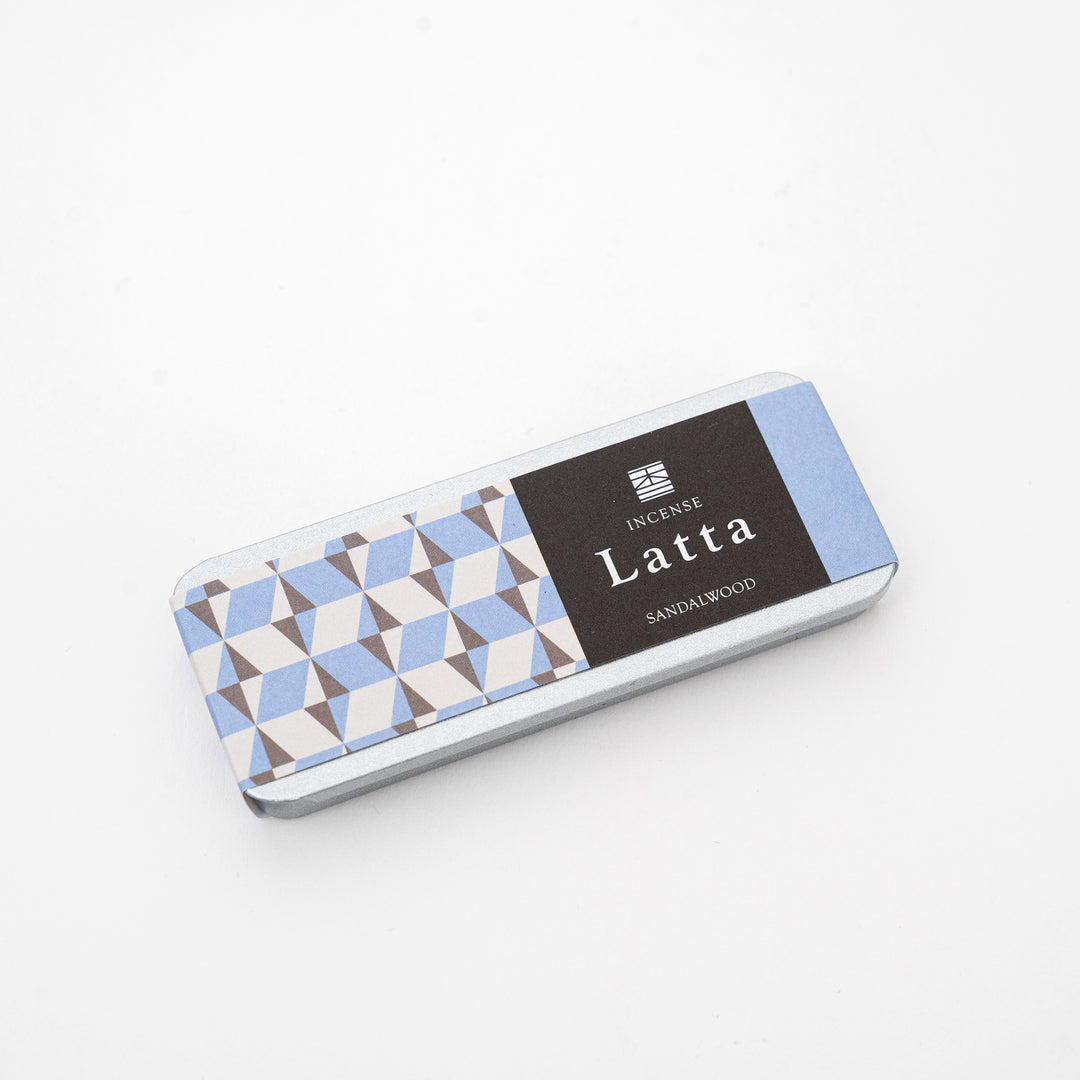 Tokyo Kousaido Latta sandalwood Japanese incense set – classic woody incense in portable tin with holder