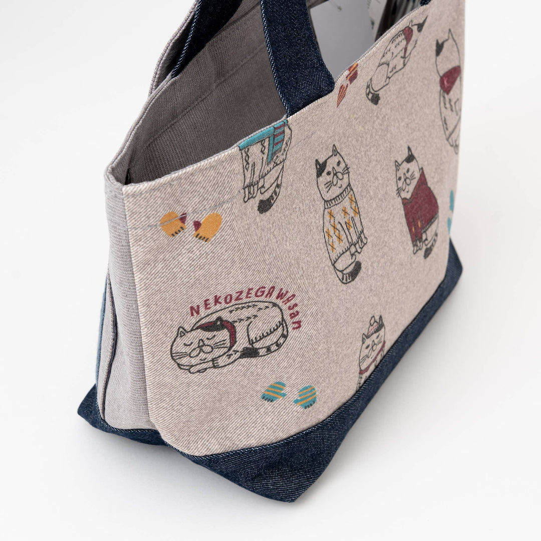 Kusuguru Japan Fat Cat Fabric Lunch Tote B- two color 