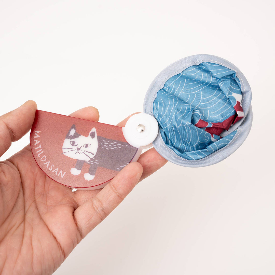 Kusuguru Japan Foldable Cat Hand Fan - Portable Round Fan
