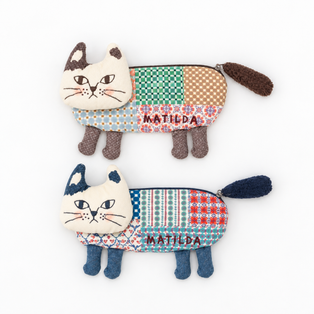 Kusuguru Japan Matilda Cat Shaped Pencil & Glasses Pouch image 6