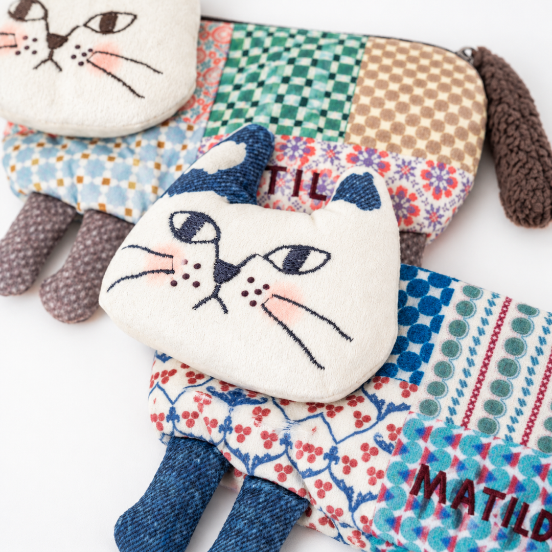 Kusuguru Japan Matilda Cat Shaped Pencil & Glasses Pouch image 2