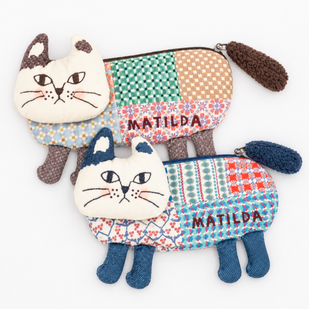Kusuguru Japan Matilda Cat Shaped Pencil & Glasses Pouch main image