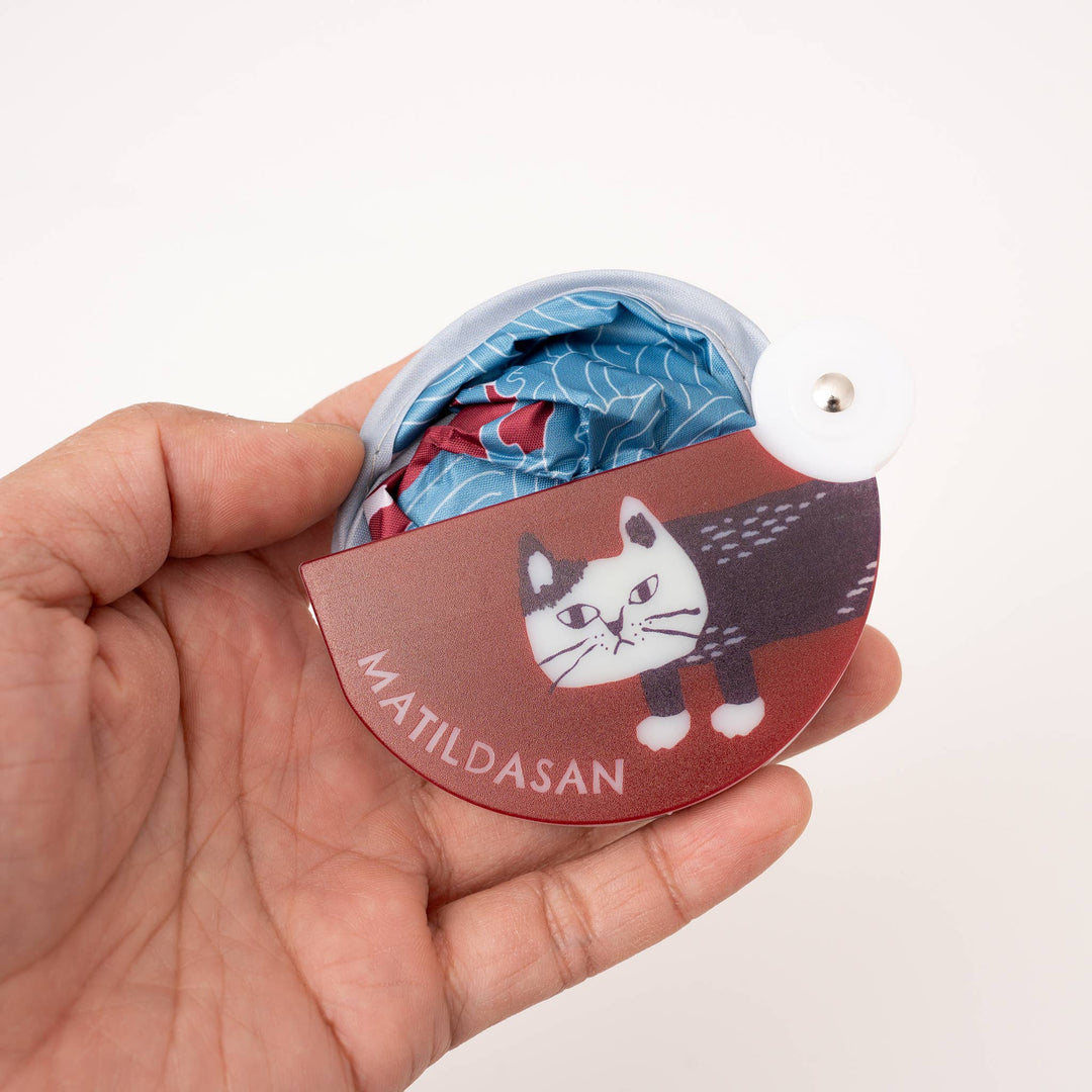 Kusuguru Japan Foldable Cat Hand Fan - Portable Round Fan