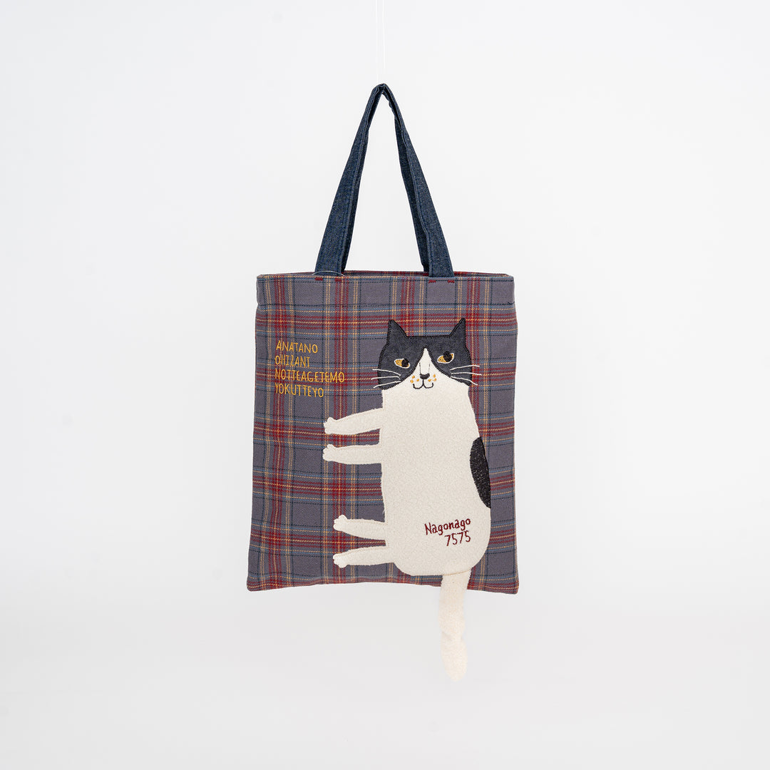 japanese-cat-tote-bag-kusuguru-nago-cat-slate-blue