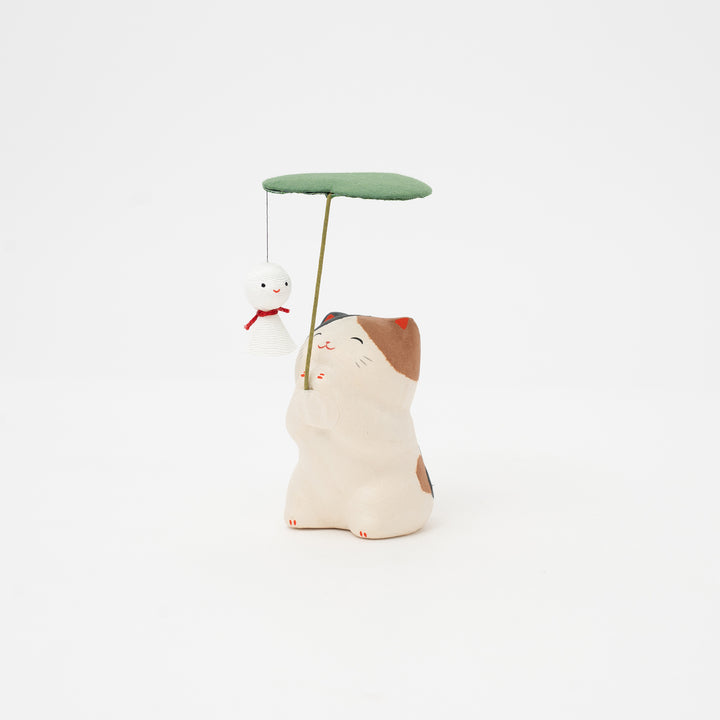 Ryukodo Ceramic Washi Cat Figurine