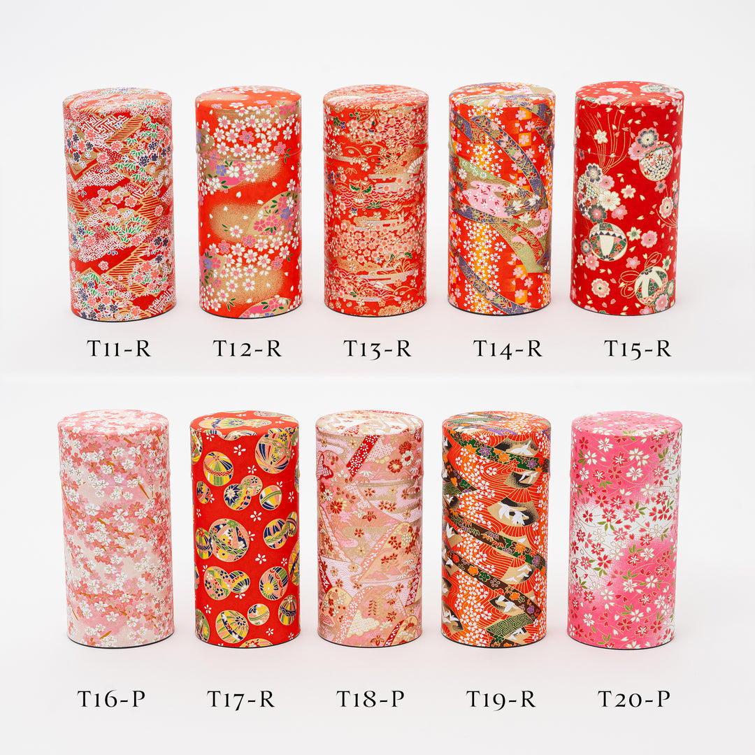 Japanese Washi Paper tea Tin 200g - 20 Patterns Tea Canister