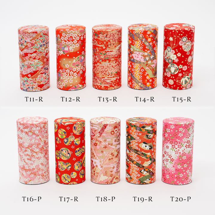 Japanese Washi Paper tea Tin 200g - 20 Patterns Tea Canister
