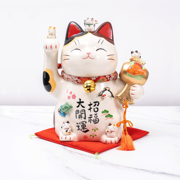 Yakushi Kiln Maneki-Neko / Beckoning cat / Lucky Cat -Large