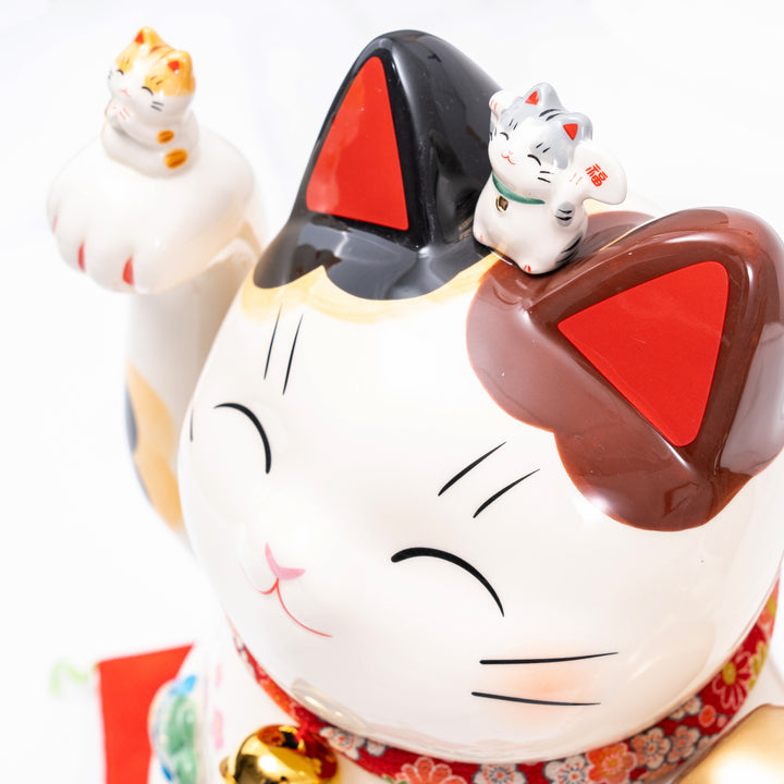 Yakushi Kiln Maneki-Neko / Beckoning cat / Lucky Cat -Large