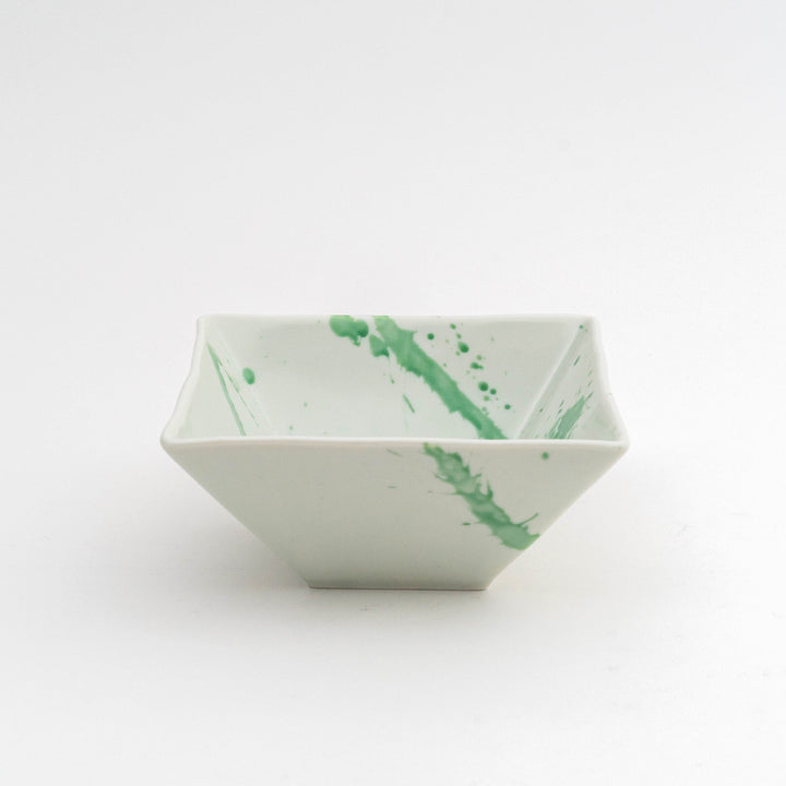 Under Glazed Splatter Pattern Square Porcelain Bowl