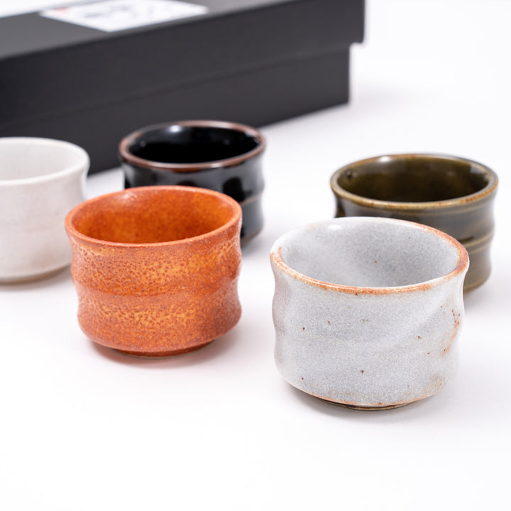 Mino Ware Set of 5 Sake Cup Gift Set