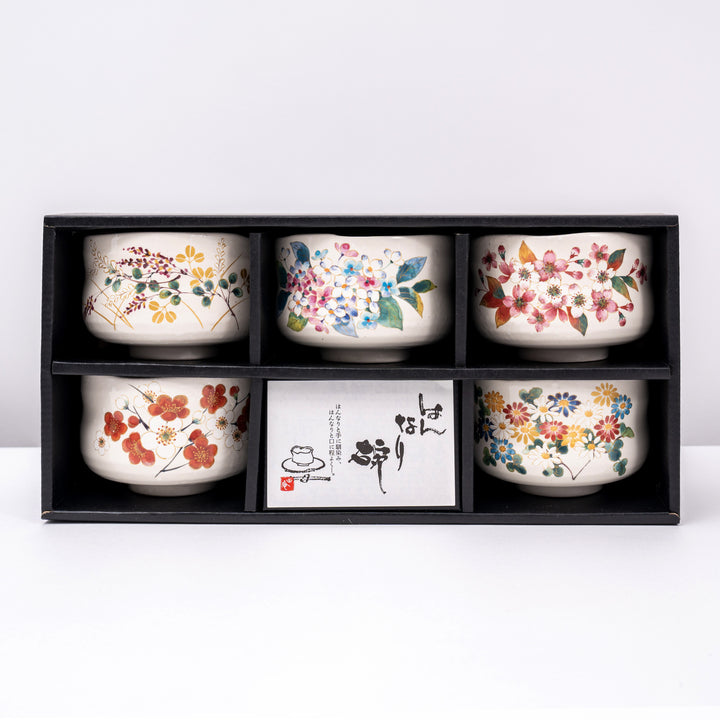 Mino Ware Set of 5 Flower Bowls Gift Set