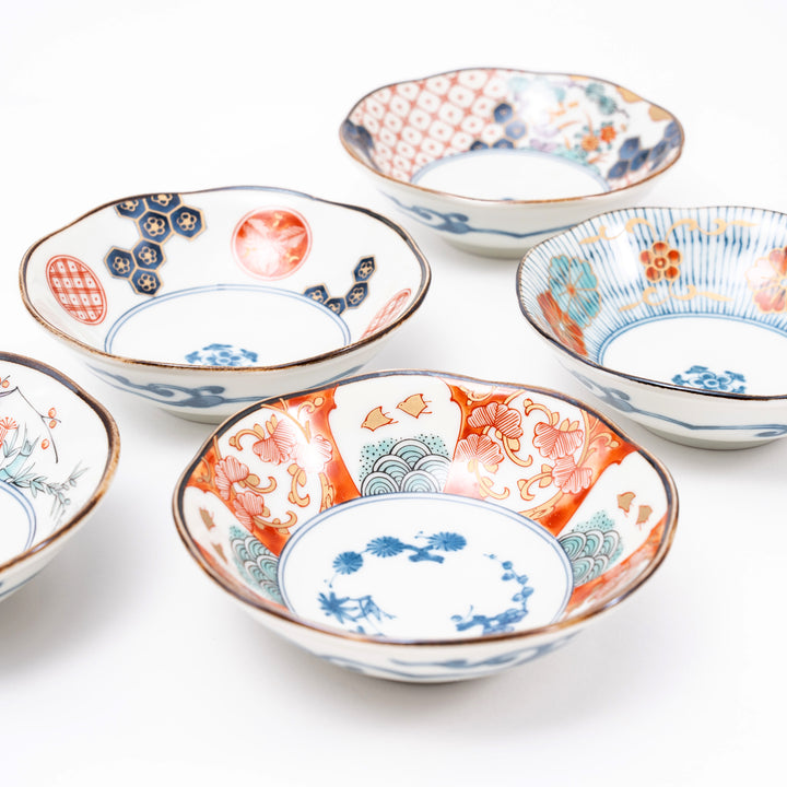 Somenishiki-Koimari Side Dish Bowl Set 5Pcs