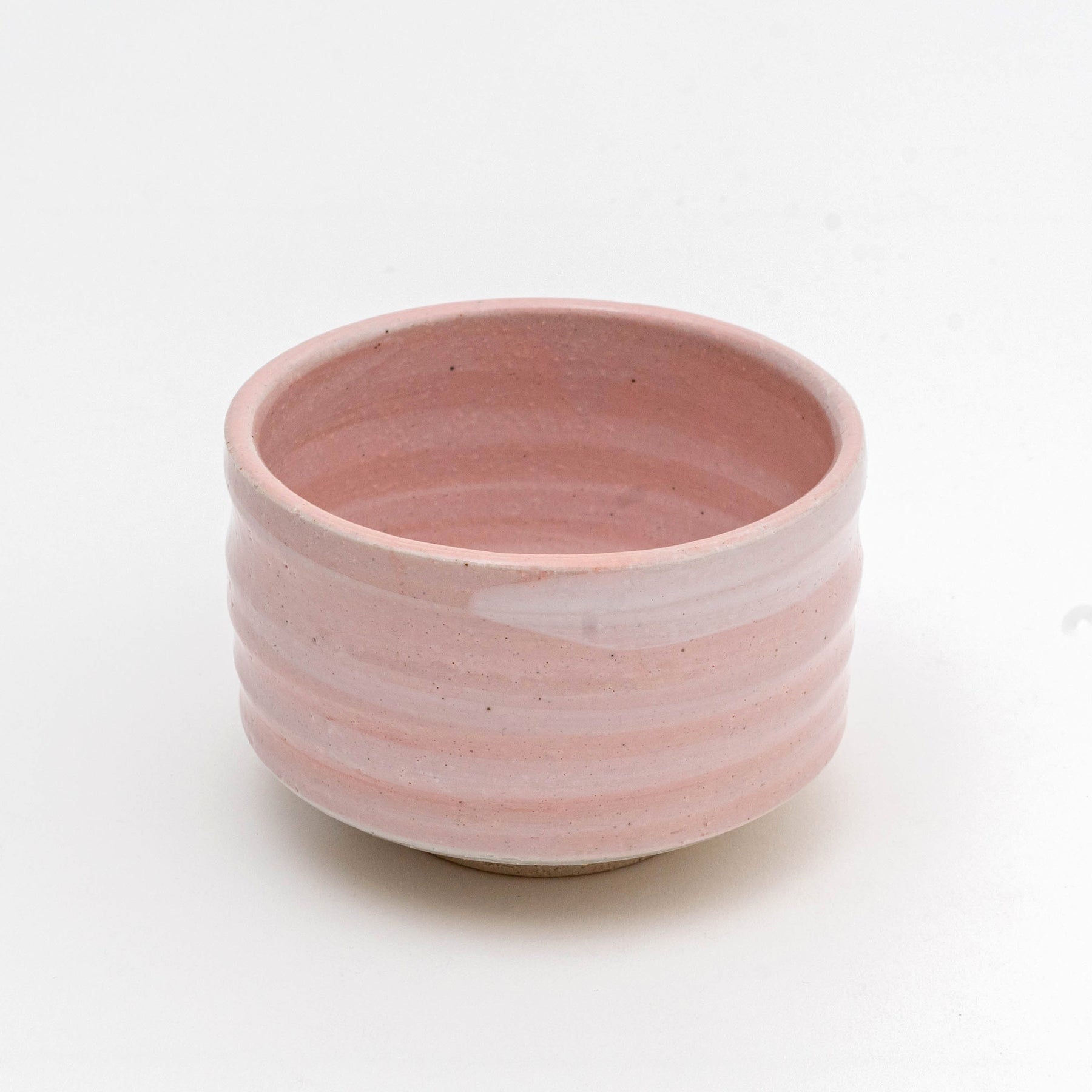 Authentic 17.5 oz Pottery Matcha Tea Cup Chubby Body Pink