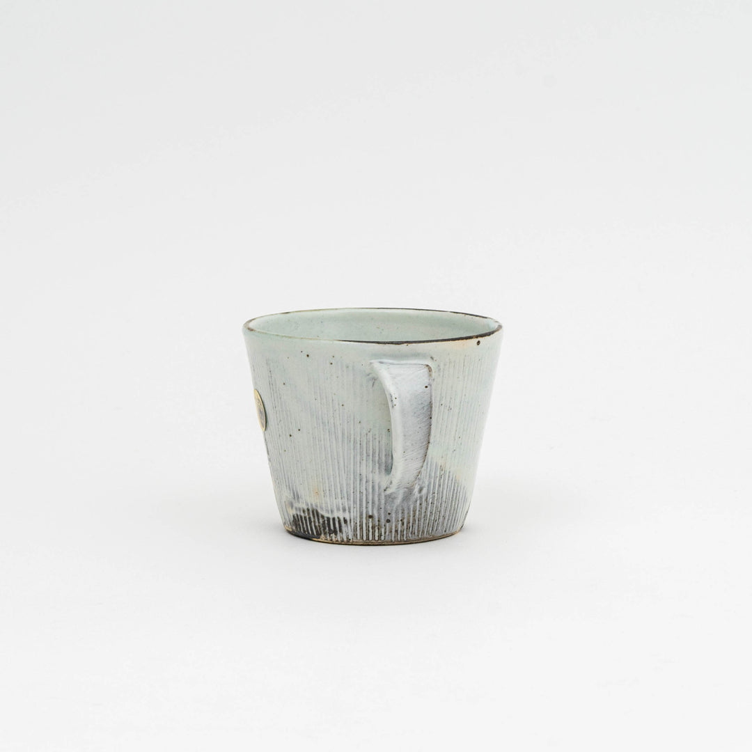 Handmade Shigaraki Ware Khoki Fine Striped Mug