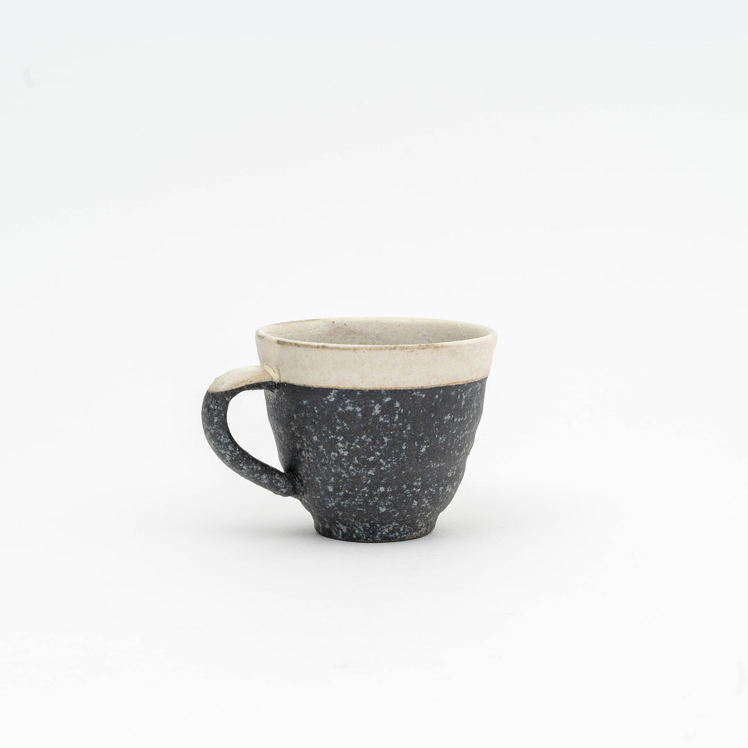 Shigaraki Yaki Handmade Black and White Mug