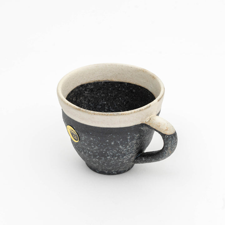 Shigaraki Yaki Handmade Black and White Mug