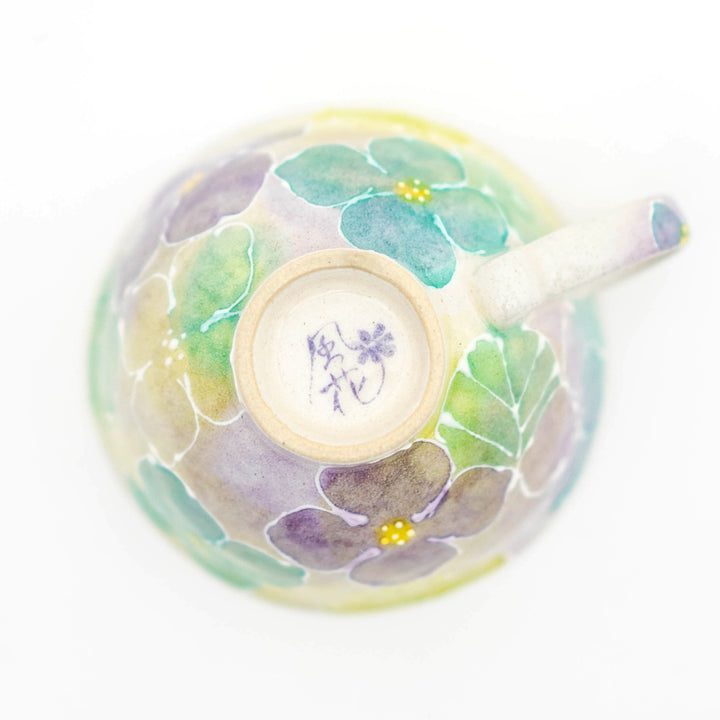 Handcrafted Flower Coffee Cup and Plate Set