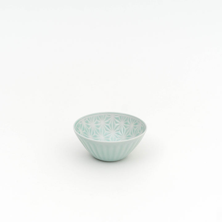 HASAMI Ware Light Blue Glazed Asanoha Small Bowl and Plate