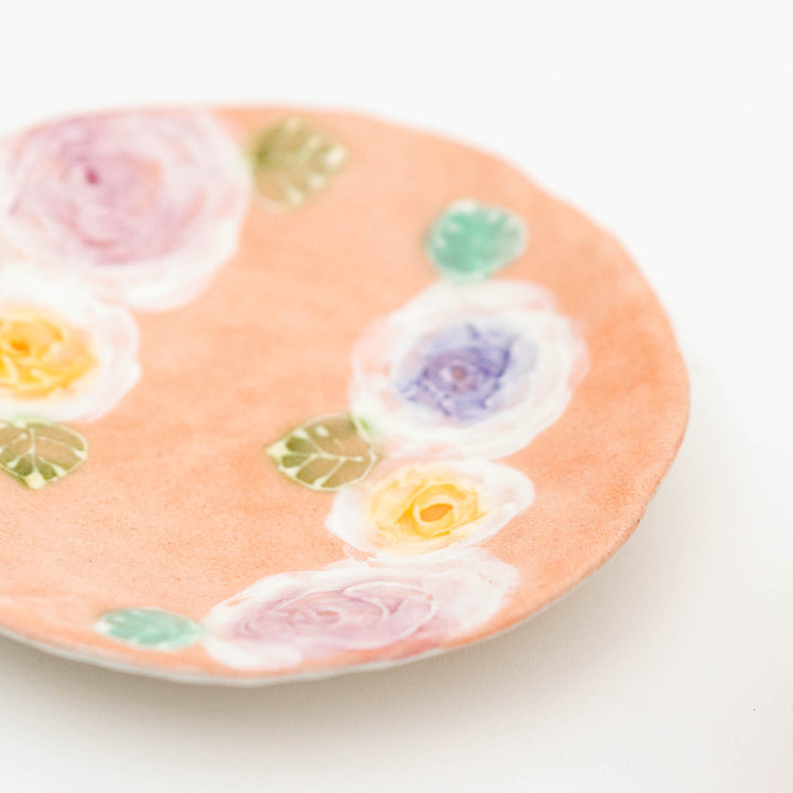 Handcrafted Floral Coffee Cup and Plate Set