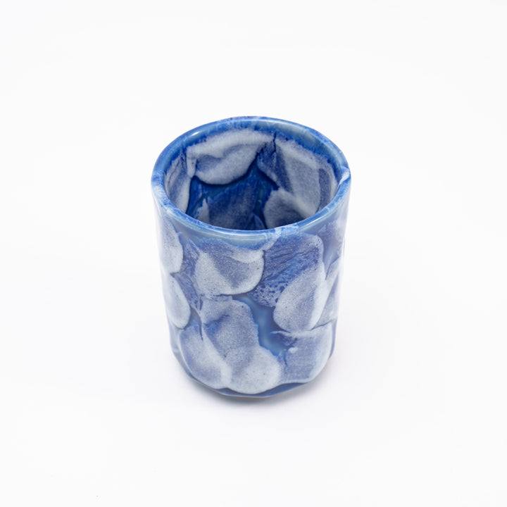 Mino Ware Shino Glaze Blue and White Tea Cup