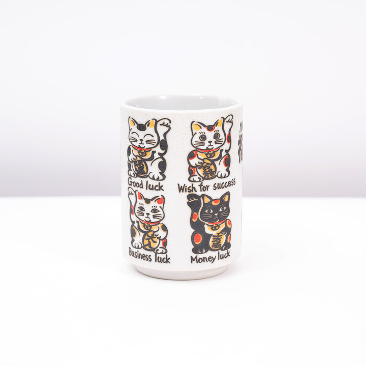 Mino ware Japanese Sushi Yunomi Chawan Tea Cup - Manekineko