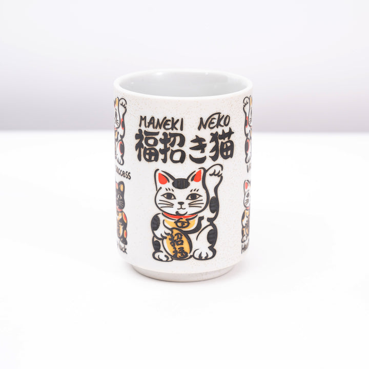 Mino ware Japanese Sushi Yunomi Chawan Tea Cup - Manekineko