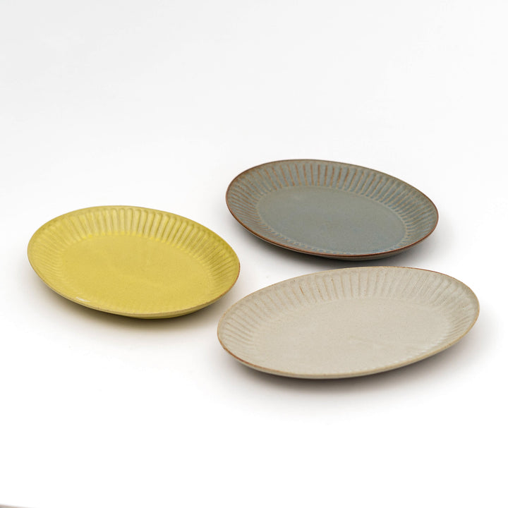 Bread and Rice Project designed by Mio Hishinuma Handmade Mini Oval Plate - 24.5cm