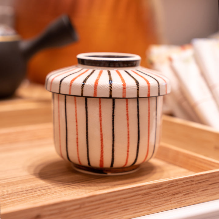 Handmade Seto Ware Line Chanwanmushi Cup