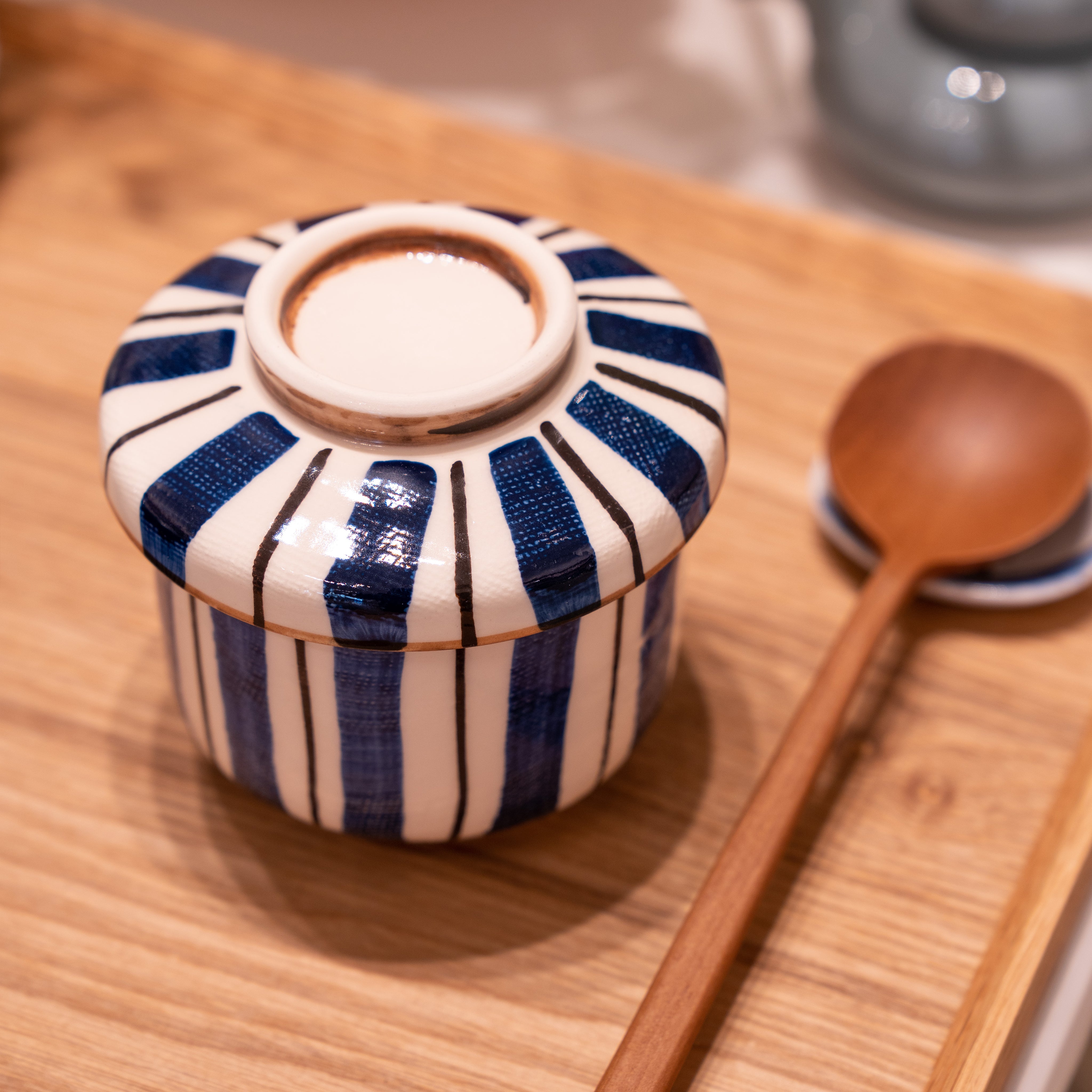 Handmade Seto-Yaki Ceramic Blue White Chawanmushi Cup | Handmade