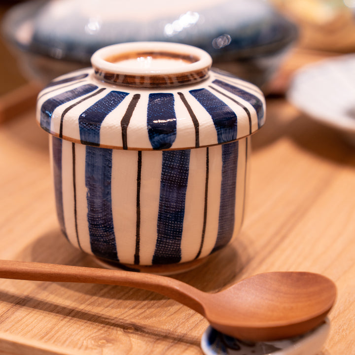 Handmade Seto Blue White Chawanmushi Cup