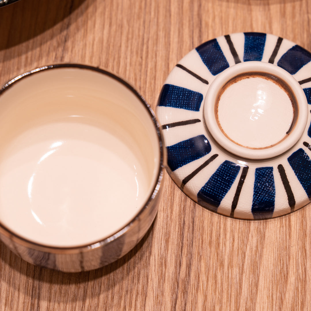 Handmade Seto Blue White Chawanmushi Cup
