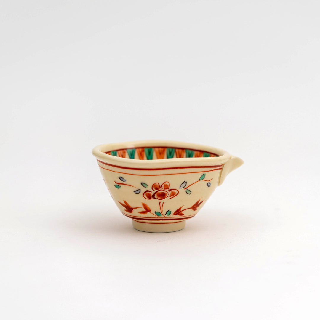Mino Ware Hand Painted Irregular Shape Omakase Small Lipped Bowl