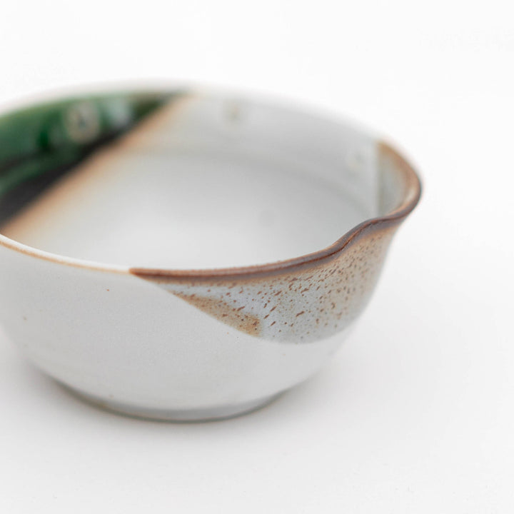 Mino Ware Handmade Shino Glaze Oribe Small Bowl Kobachi Bowl