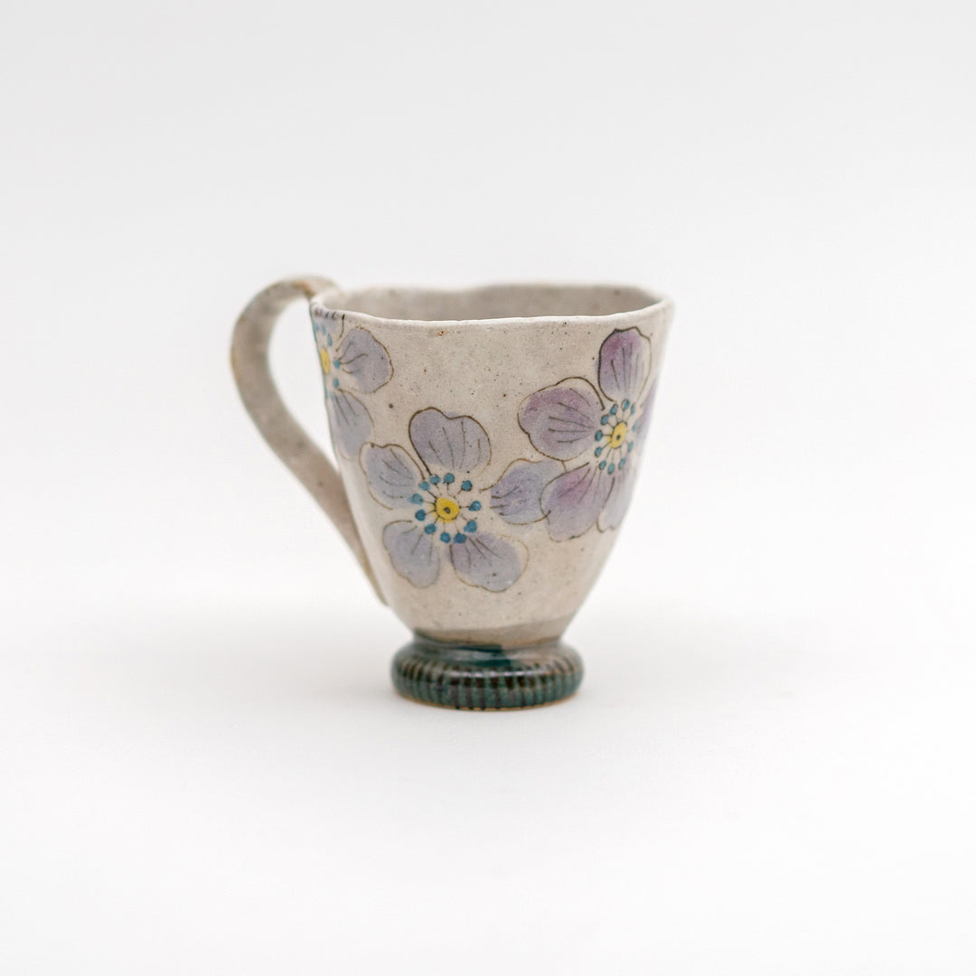 Handmade Flower Mug - Purple