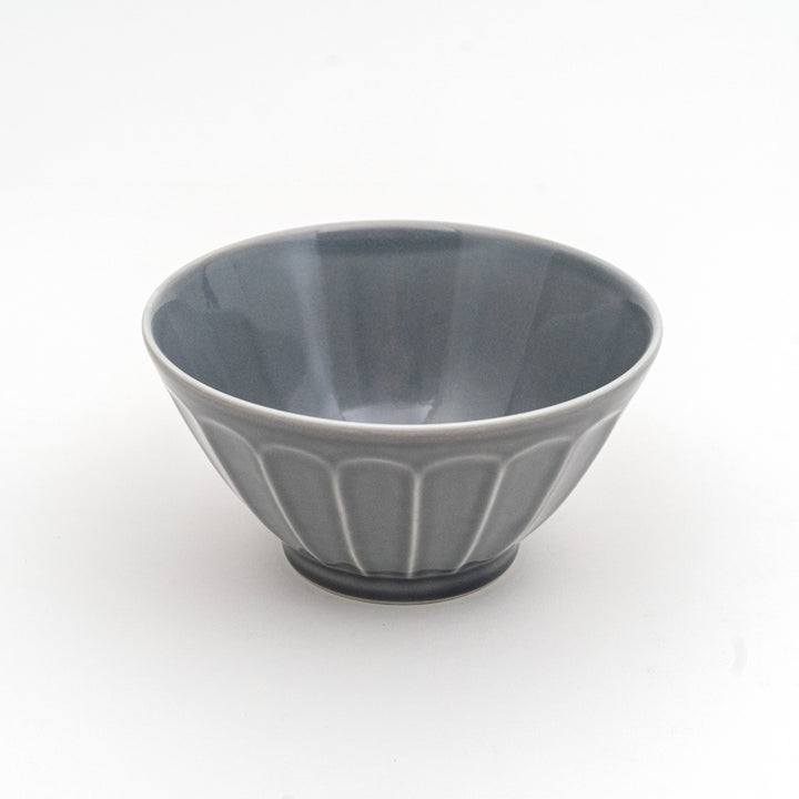 Mino Ware Stripe Donburi Ramen Bowl - Grey